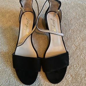 Free people black suede heels
